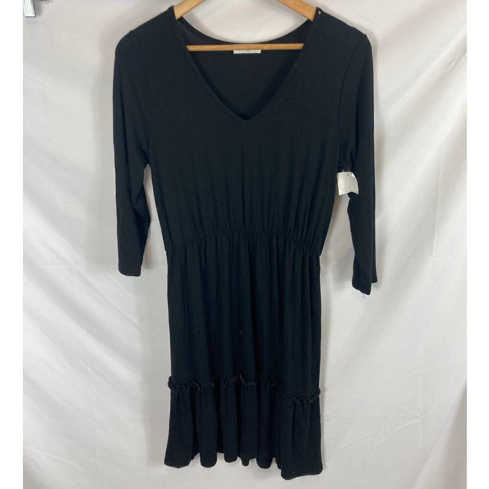 Loveappella Long Sleeve V Neck Black Dress Size Medium